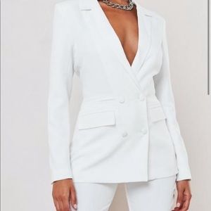 White double breasted blazer MISSGUIDED